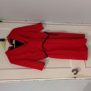 Calvin Klein red sheath dress belt